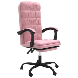 vidaXL Kantoorstoel verstelbaar fluweel roze