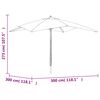 vidaXL Parasol met houten paal 300x300x273 cm taupe
