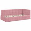 vidaXL Hoekbedframe met hoofdeinde Roze 100 cm x 200 cm Fluweel