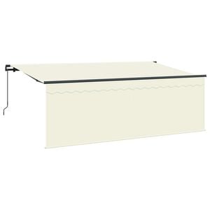 vidaXL Uitschuifbare luifel Cr&egrave;me 350 x 200 cm Polyester en Aluminium