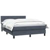 vidaXL Boxspring met matras fluweel donkergrijs 140x210 cm