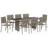 vidaXL Tuin eettafelset 9 st Grijs poly rattan