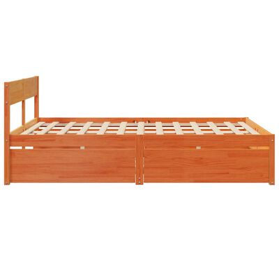 vidaXL Bedframe zonder matras massief grenenhout wasbruin 140x200 cm