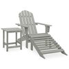 vidaXL Tuinstoel Adirondack voetenbank tafel massief vurenhout grijs
