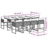 vidaXL 9-delige Tuinset met kussens poly rattan bruin
