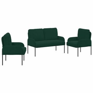 vidaXL Sofa-Sets 3 pcs Donkergroen 115 x 56 x 80 cm Multiplex
