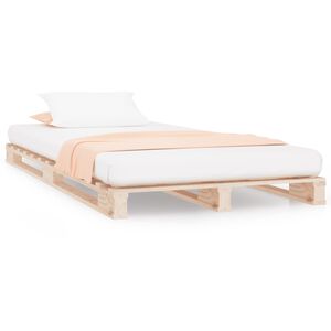 vidaXL Palletbed massief grenenhout 90x200 cm