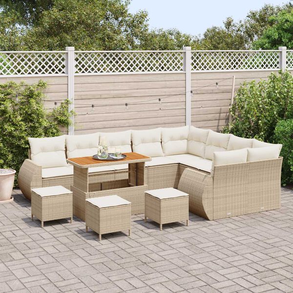 vidaXL Tuin Sofa Set 13 pcs Beige poly rattan