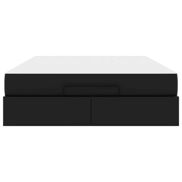 vidaXL Bedframe met matras met matras 2 pcs Zwart PVC