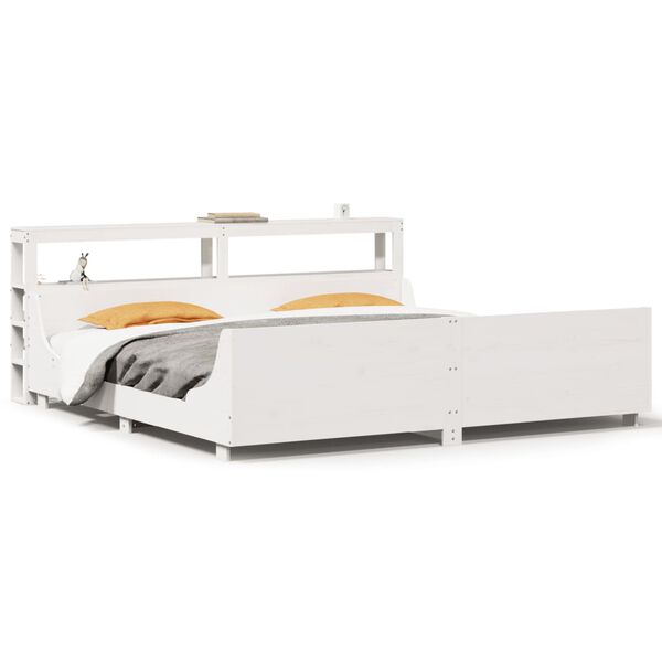 vidaXL Bedframe zonder matras massief grenenhout wit 200x200 cm