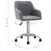 vidaXL Eetkamerstoelen draaibaar 2 st stof lichtgrijs