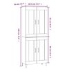 vidaXL Hoge kast 69,5x34x180 cm bewerkt hout hoogglans wit