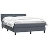 vidaXL Boxspring met matras fluweel donkergrijs 140x220 cm