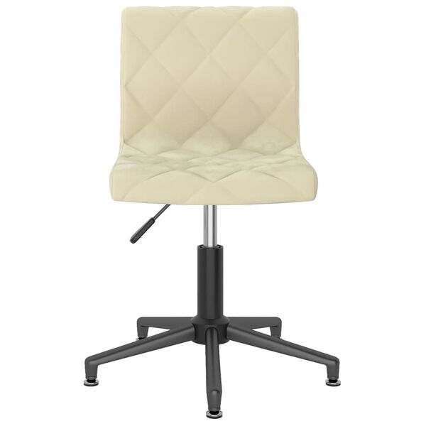 vidaXL Eetkamerstoelen draaibaar 2 st fluweel cr&egrave;mekleurig