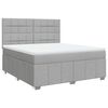 vidaXL Boxspring met matras stof lichtgrijs 180x200 cm