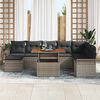 vidaXL Tuin Sofa Set 9 pcs Grijs Poly rattan en gepoedercoat staal