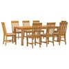 vidaXL Eetkamerset 9 st Beige Massief Eikenhout