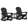 vidaXL Tuin loungeset 3 pcs Zwart HDPE