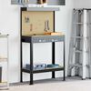 vidaXL Werkbanken met lade Zwart 81 x 41 x 145 cm Bewerkt hout