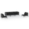 vidaXL 5-delige Loungeset met kussens poly rattan donkergrijs