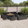 vidaXL Tuin Sofa Set met kussen 13 pcs Zwart poly rattan
