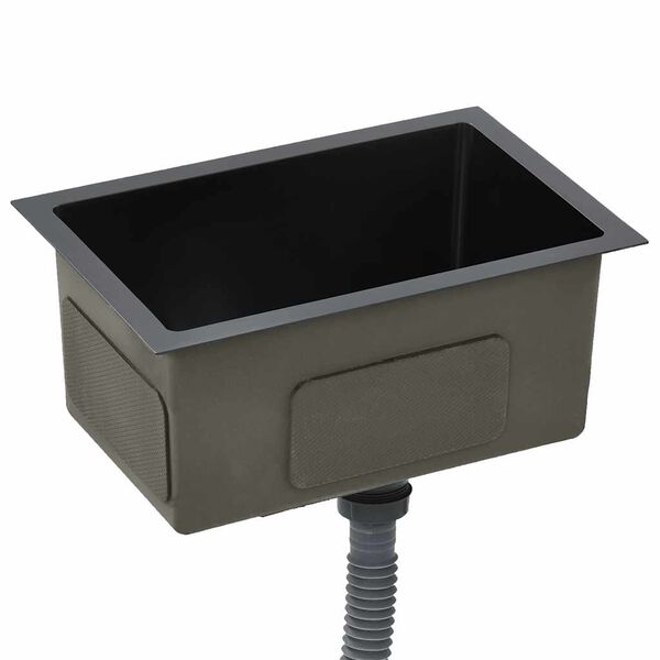 vidaXL Gootsteen handgemaakt roestvrij staal zwart