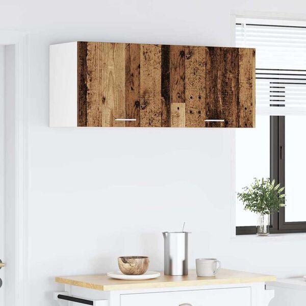 vidaXL Hangkast Oude Hout en Wit 50 x 31 x 40 cm Bewerkt hout