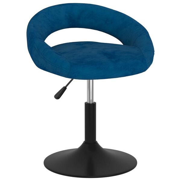 vidaXL Eetkamerstoelen draaibaar 4 st fluweel blauw