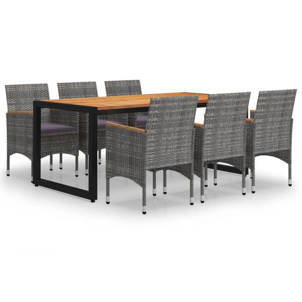 vidaXL 7-delige Tuinset grijs