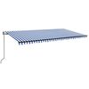 vidaXL Uitschuifbare luifel Blauw en Wit 600 &times; 350 cm Polyester