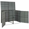 vidaXL Containerberging dubbel 148x77x111 cm poly rattan antraciet