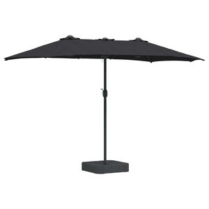 vidaXL Tuinparasol Zwart 385 x 209 x 244 cm Polyester