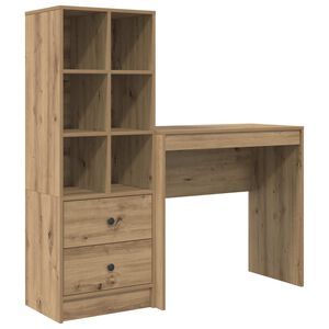 vidaXL Bureau Artisan Eiken 125,5 x 40 x 127 cm 2 st