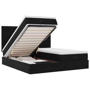 vidaXL Ottoman bed met matrassen 180x200cm fluweel zwart