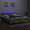 vidaXL Boxspring met matras en LED stof groen 180x200 cm