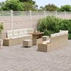 vidaXL Tuinbankenset 11 pcs Beige poly rattan