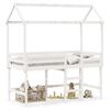 vidaXL Halfhoogslaper met ladder en bedhuis grenenhout wit 90x190 cm