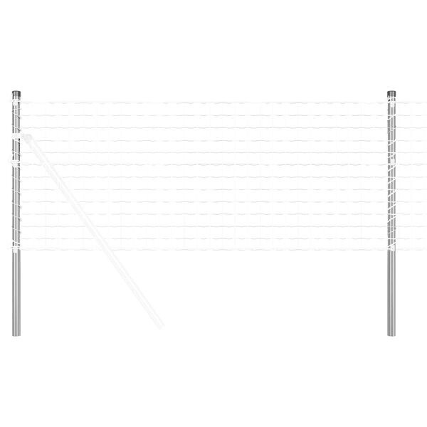 vidaXL Afrasteringspaal 2 pcs Zilver 70 cm Poedergecoat staal