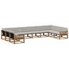 vidaXL Buiten bankenset met kussen 10 pcs Naturel en lichtgrijs