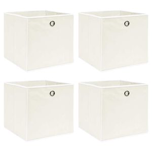 vidaXL Opbergboxen 4 st 32x32x32 cm stof wit