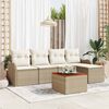 vidaXL Tuin Sofa Set 6 pcs Beige en wit