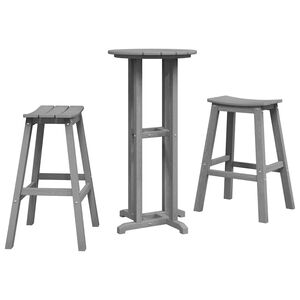 vidaXL Tuin Bar Set 3 st Lichtgrijs HDPE