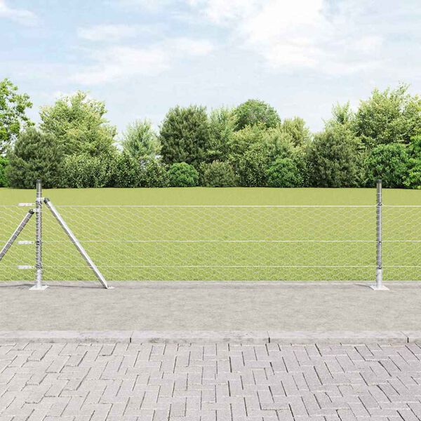 vidaXL Afrasteringspaal Zilver 100 x 0,4 m (36 mm gaas) Staal