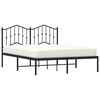 vidaXL Bedframe met hoofdbord metaal zwart 140x200 cm