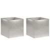 vidaXL Tuin Bloempot 2 st zilver 45 x 45 x 45 cm Roestvrij staal