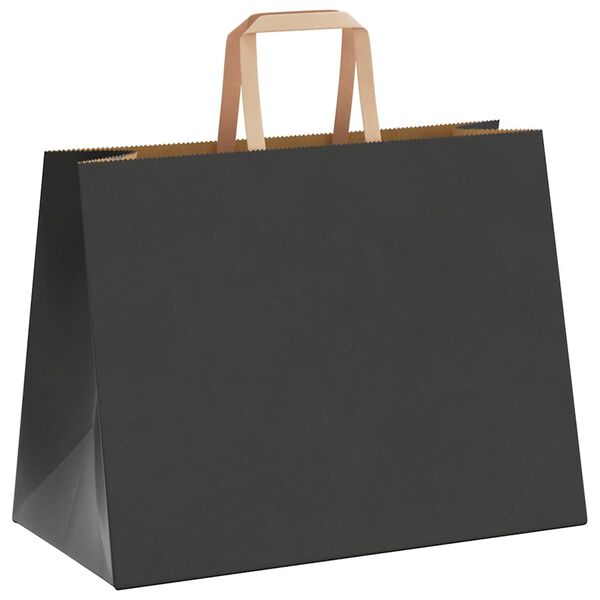 vidaXL Papieren zakken 50 st met hengsels 32x17x25 cm zwart