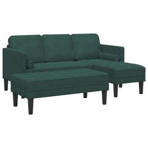 vidaXL Bankstel 2 st Donkergroen Polyester