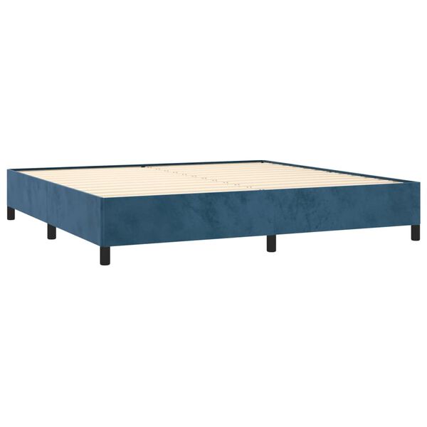 vidaXL Bedframe zonder matras 200x200 cm fluweel donkerblauw