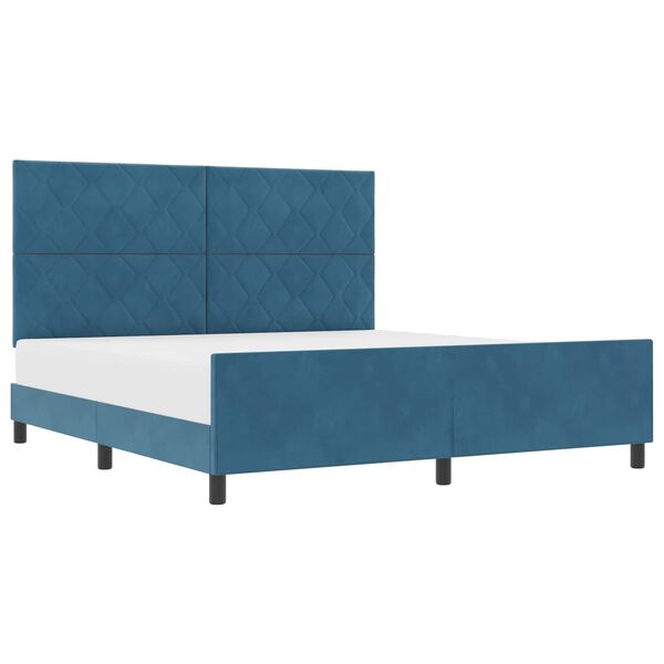vidaXL Boxspringbed met hoofdeinde Donkerblauw 180 x 200 cm Fluweel