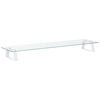 vidaXL Monitorstandaard 80x20x8 cm gehard glas en metaal wit